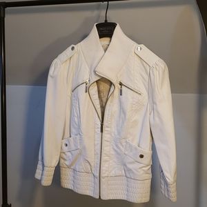 Guess white leather jacket